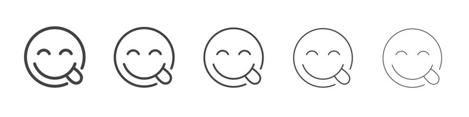 Yummy emoji icon outline ilustration vector symbol