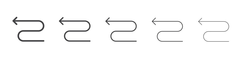 Zigzag arrow left icon outline ilustration vector symbol