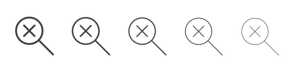 Zoom cancel icon outline ilustration vector symbol