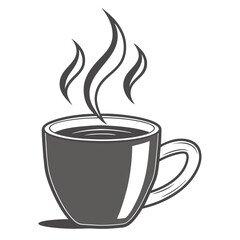A steaming cup of coffee illustration graphic design