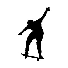 Skateboarding, skateboarder isolated vector silhouette