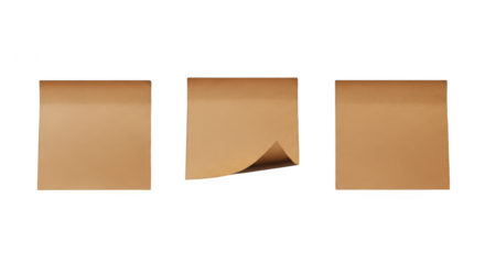 Three Beige Note Papers Mockup