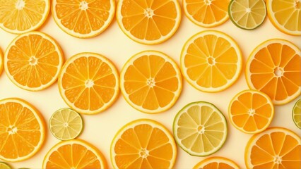 Obraz premium Feeling zesty? grab a slice of sunshine with these vibrant citrus circles of pure delight!