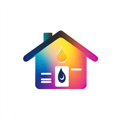 Fototapeta premium Hyper realistic 3d render Water Conservation Home Icon: A Colorful Symbol for Water Efficiency AI Generative