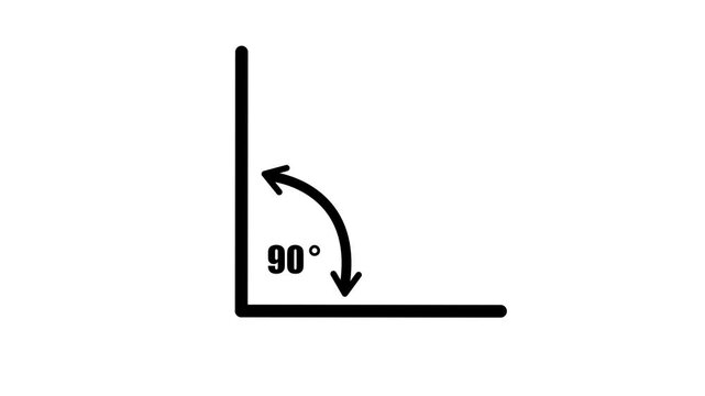 90 Degree Angle Line Icon,  Animation.
