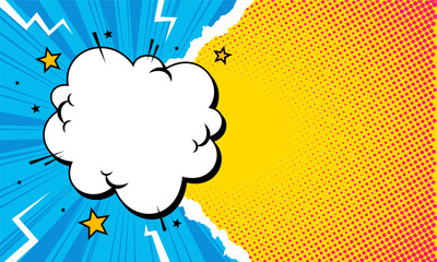 Comic empty blank background in pop art style
