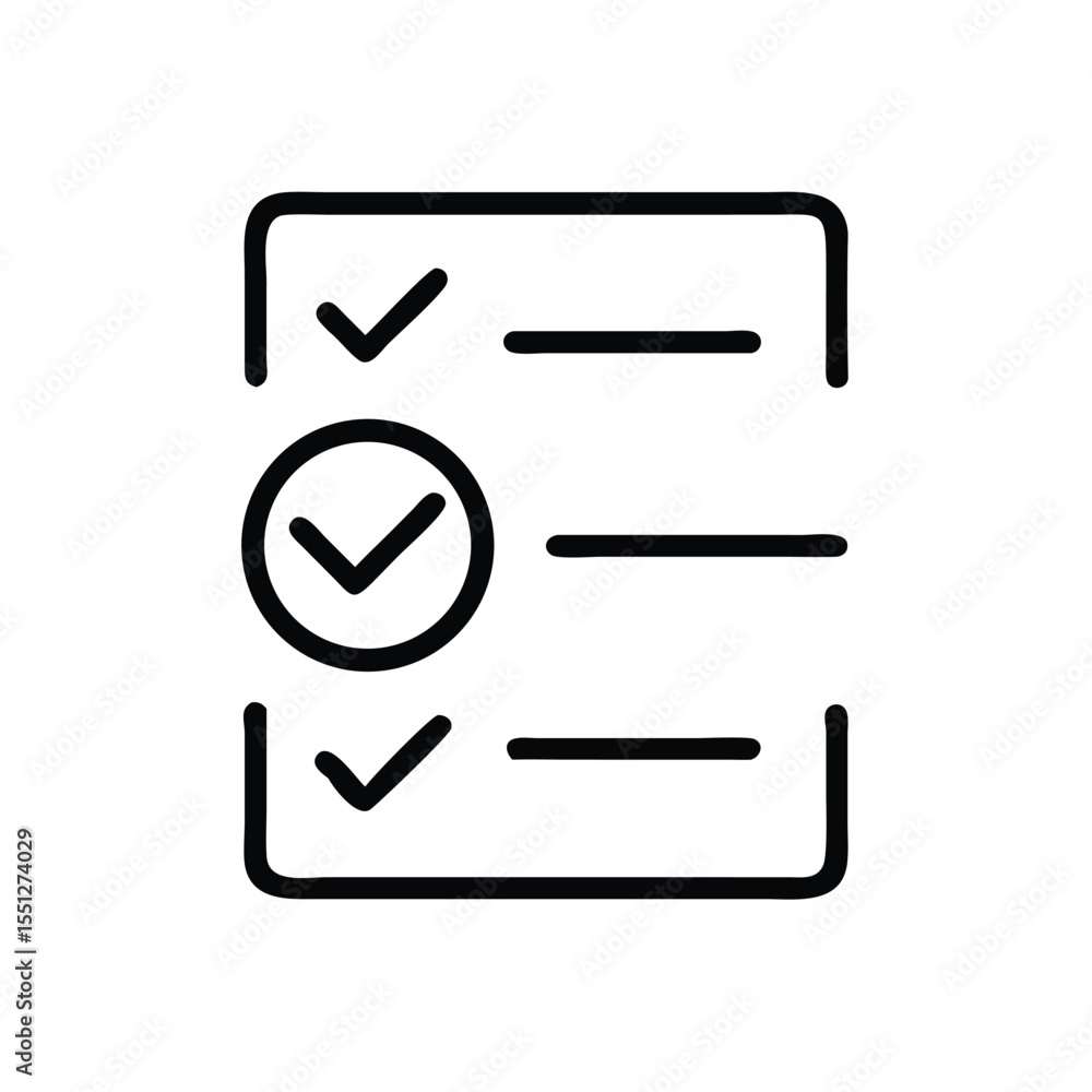 Poster checklist icon task management vector graphic for project planning and to do list application design
