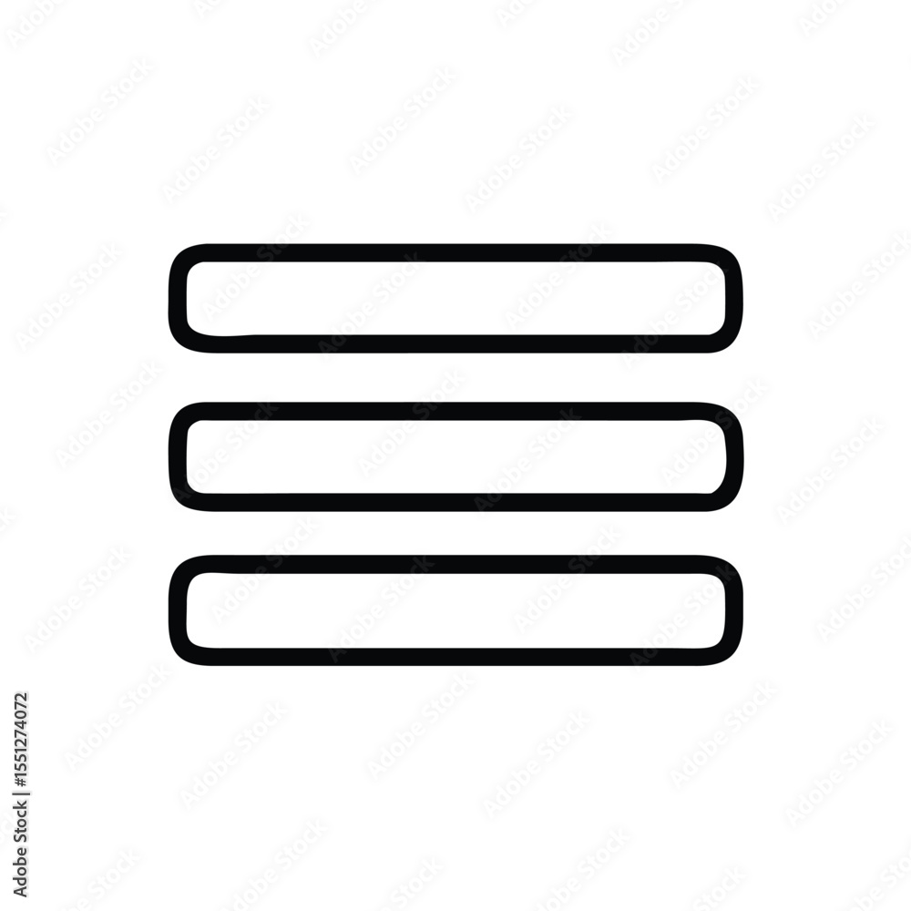 Fototapete Hamburger menu icon vector graphic for website navigation and mobile app interface design element use 96