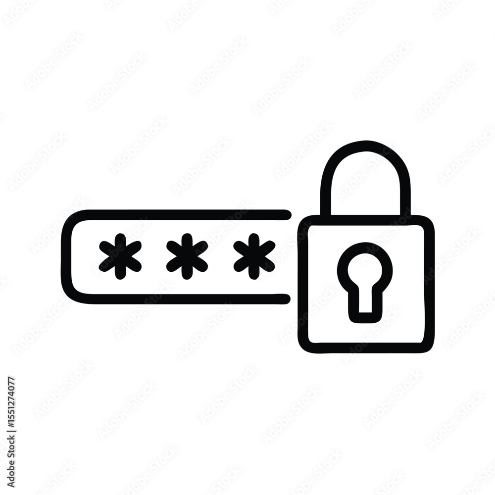 Poster password security lock icon vector illustration for data protection and access control concept desig
