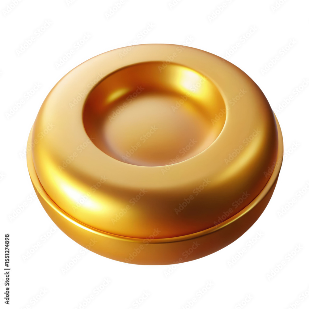 Poster golden circular object with concentric rings isolated on a transparent background image