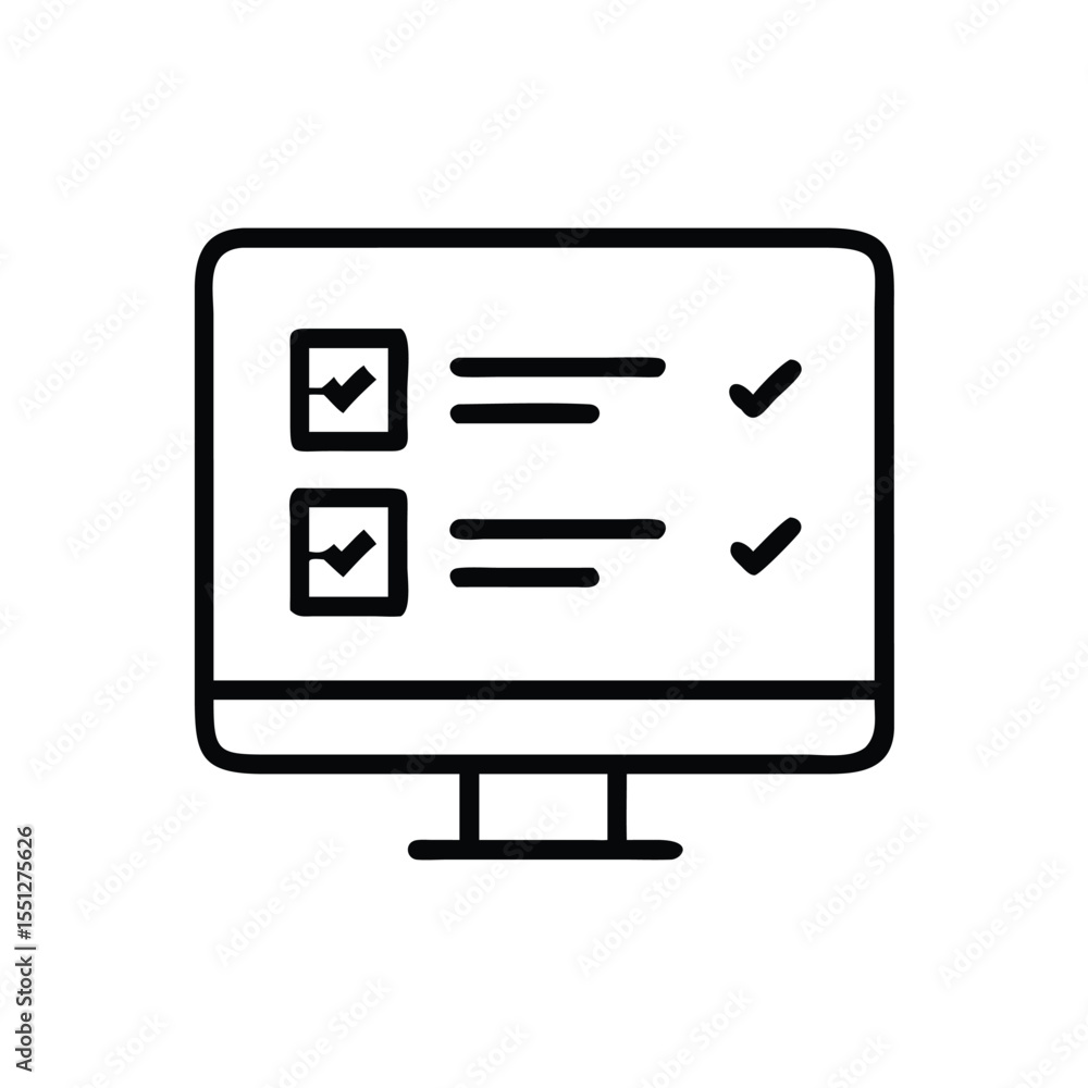 Aufkleber online checklist on computer screen for task management and digital productivity workflow system