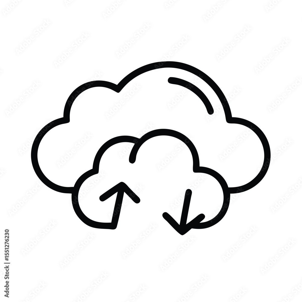 Poster cloud computing data transfer and storage backup and upload download network service icon vector 96