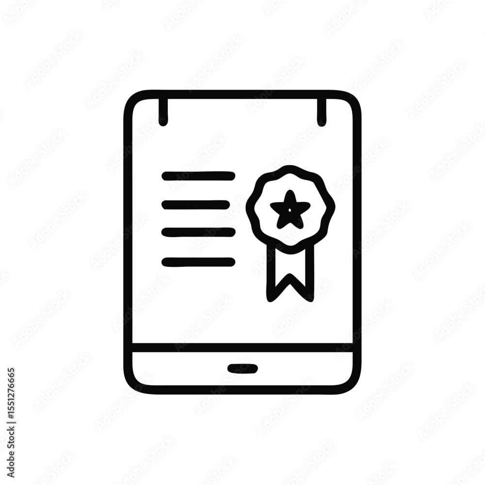 Poster certificate award achievement vector icon for mobile app design and web development project use