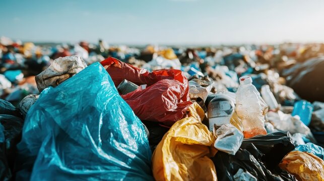 This powerful image showcases a vast expanse of garbage, highlighting the alarming issue of pollution and waste management affecting our planet and its ecosystems.