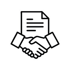 Handshake agreement contract icon vector illustration partnership business deal collaboration success