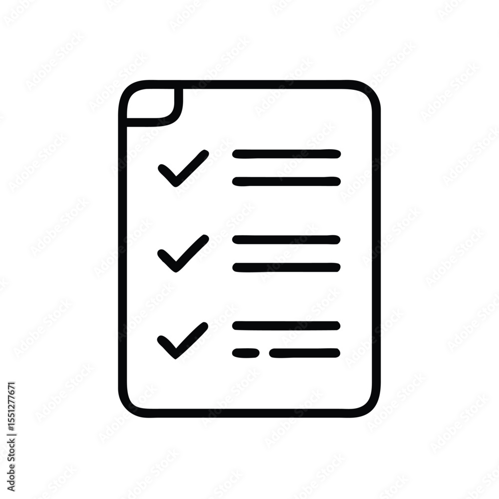 Poster checklist document task list icon vector illustration for project management and to do list app