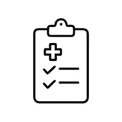 Medical checklist clipboard icon health record report form document survey examination result review