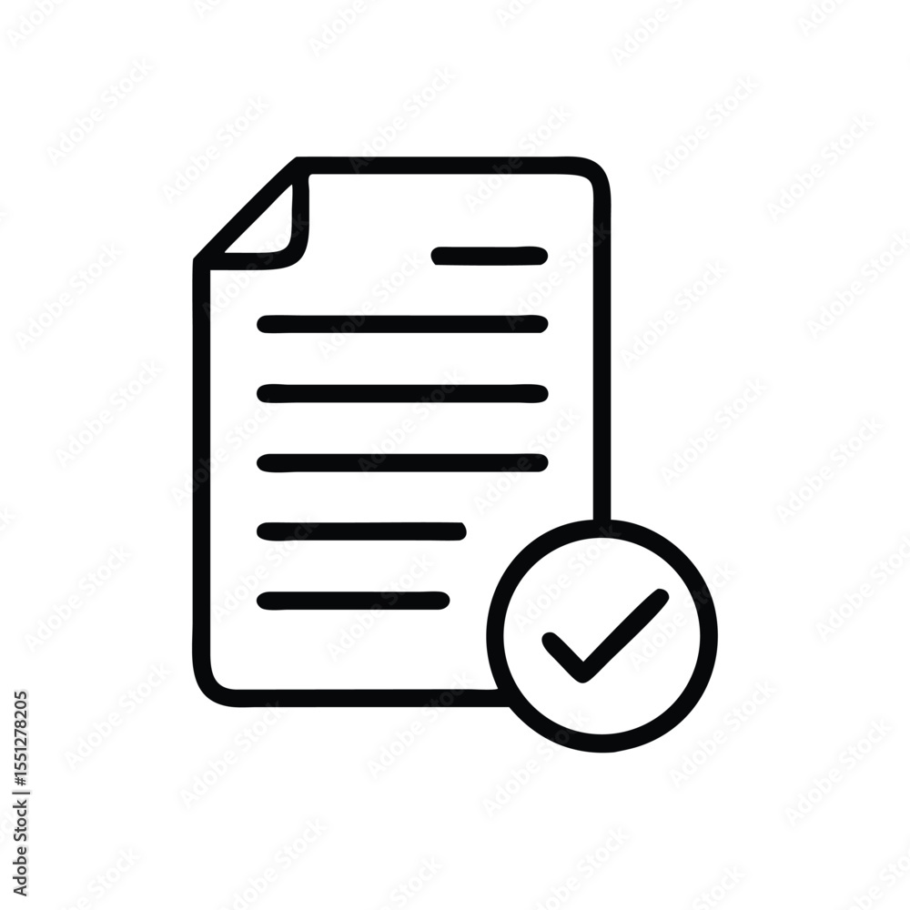 Poster completed document checklist icon vector illustration for business and project management task done