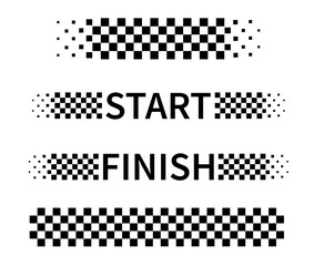 Start and finish flag. Race flag. Checkered flag. Racing stripes. Race motorsport graphics. Vector illustration