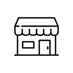 Store front outline icon vector illustration of shop building market place storefront facade line