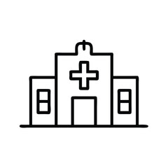 Hospital building icon vector illustration healthcare facility medical center clinic symbol design
