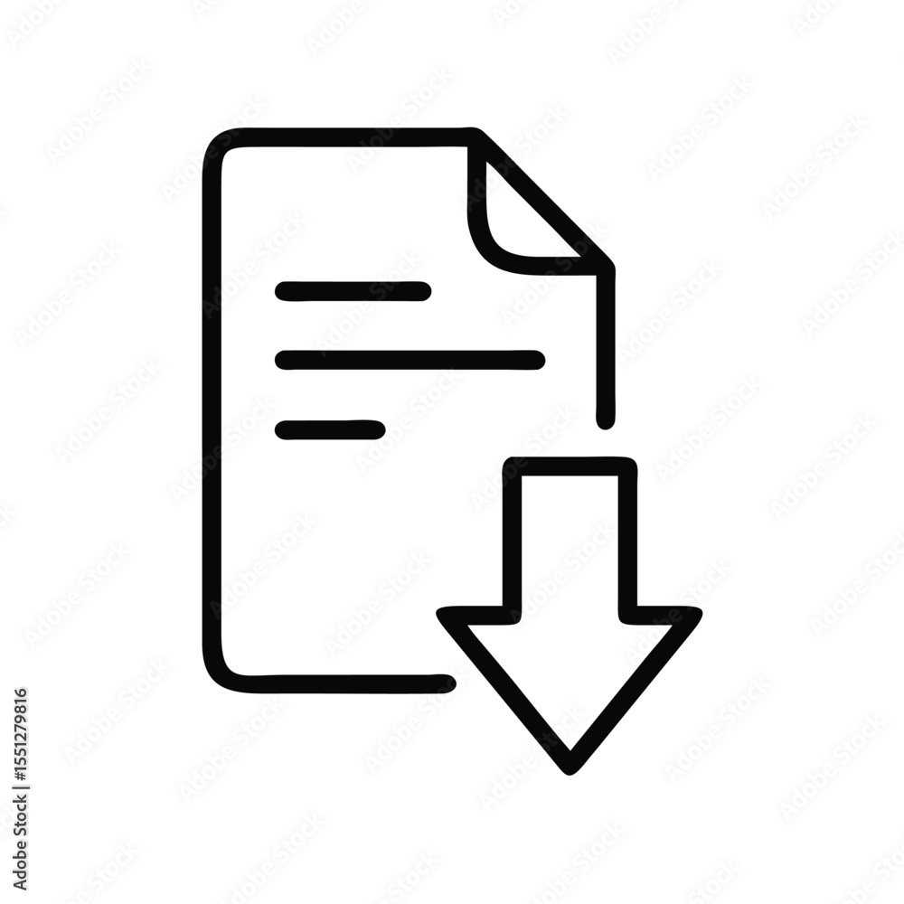 Fototapete Download document file icon vector illustration for web design and mobile app development use