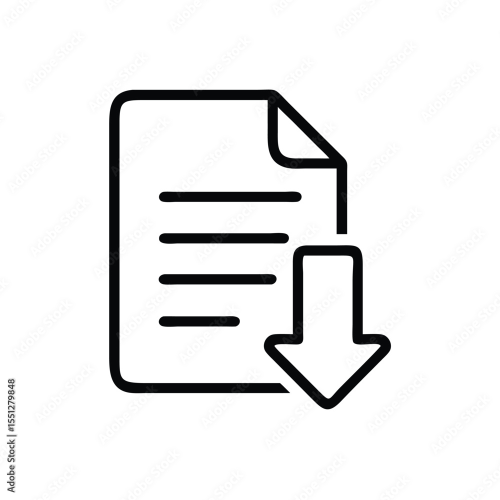 Poster download document file vector icon illustration graphic design element for web and app usage