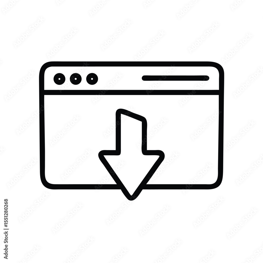 Poster download icon in browser window vector illustration for website and application design needs