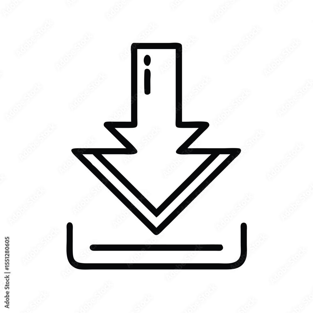 Fototapete download arrow icon vector illustration for user interface and web design element graphic design
