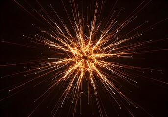 Fototapeta premium Abstract Orange and Black Burst Digital Art Fractal