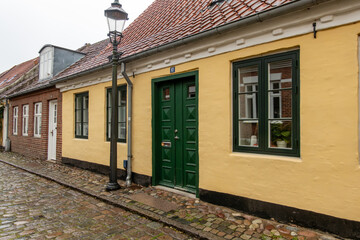 Ribe, Denmark A colorful house and doorway in the old town.