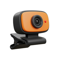 High-Definition Orange Webcam with Clip for Laptop or Desktop Computer Streaming, Video Conferencing, and Online Classes