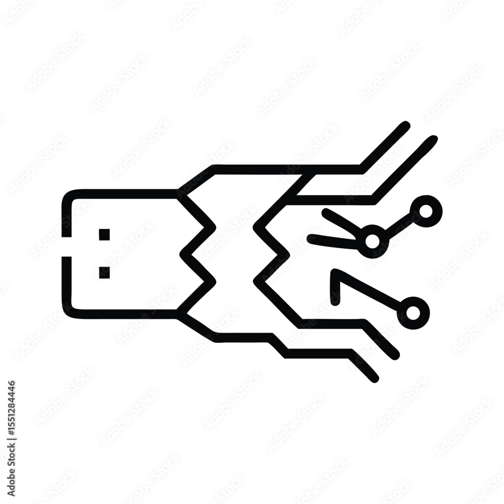 Poster broken cable wire connection repair damaged cord cut electrical fault system failure data loss netwo