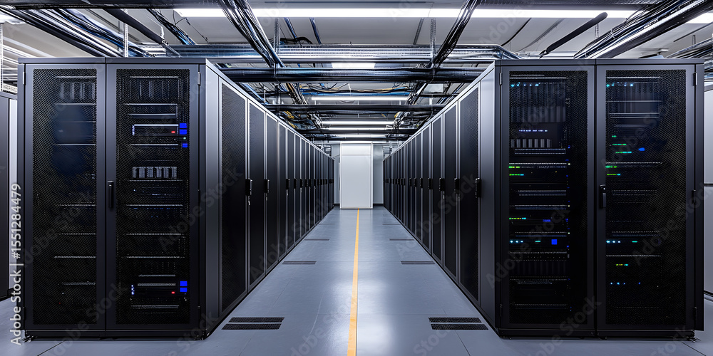 Poster server racks in server room data center