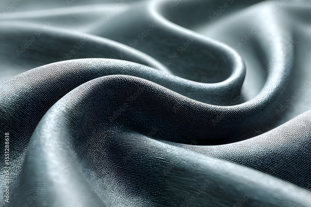 Poster a flowing fabric with a metallic sheen forms soft folds and gentle waves symbolizing fluidity and ad