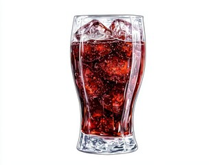 Refreshing Iced Carbonated Drink in Glass