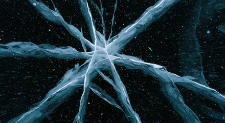 Stunning Fractured Ice Abstract Winter Textures and Frozen Patterns