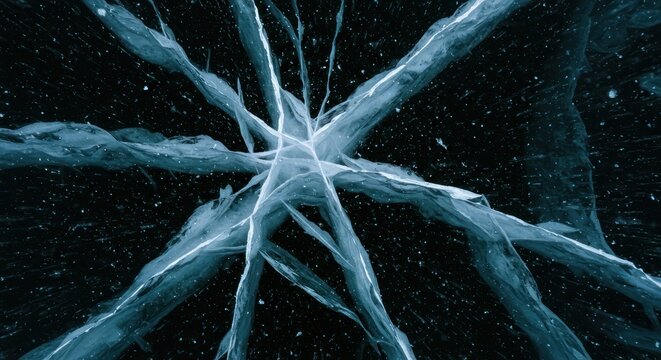 Stunning Fractured Ice Abstract Winter Textures and Frozen Patterns