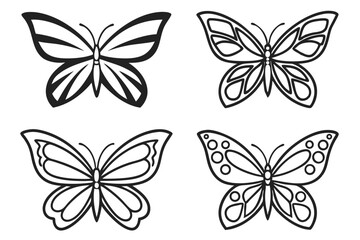Beautiful Black and White Butterfly Vector Art for Coloring and Design Projects