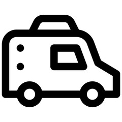 Ambulance. Editable stroke vector icon.