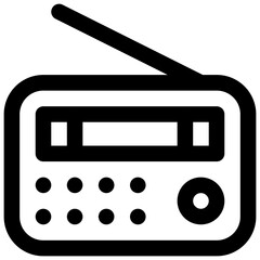 Emergency radio. Editable stroke vector icon.