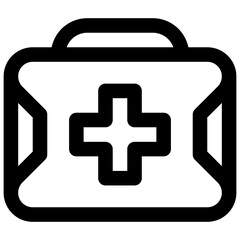 Obraz premium First aid kit. Editable stroke vector icon.