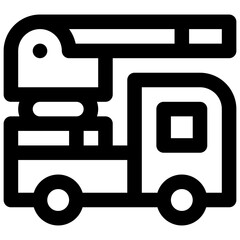 Hydraulic platform. Editable stroke vector icon.