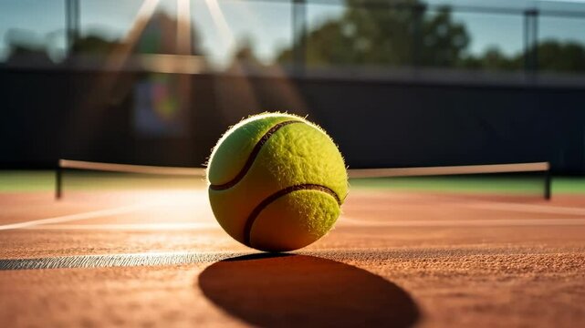Tennis ball close-up. Sports advertising concept, tennis merchandise marketing, poster design, covers, sports articles and in the context of an active lifestyle