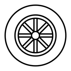 Obraz premium Wooden Wheel Vector Icons