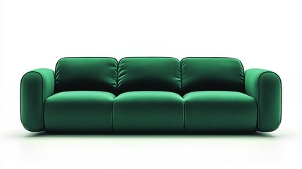 Fototapeta premium Modern green sofa designed for comfort and style in a minimalist living space