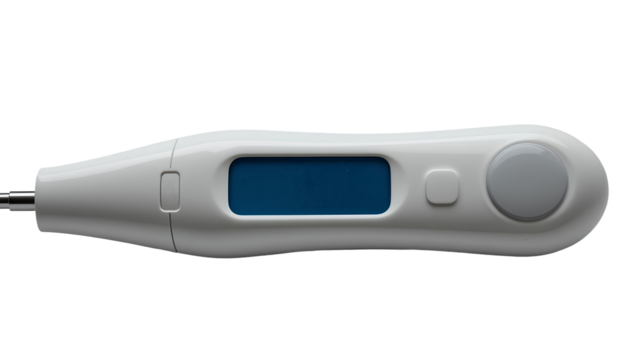 Electronic Body Thermometer Displaying 35.5°C Isolated on Transparent Background – Digital Health Device