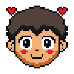 Pixel love eyes face