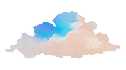 Obraz premium Soft watercolor cloud illustration isolated on white background