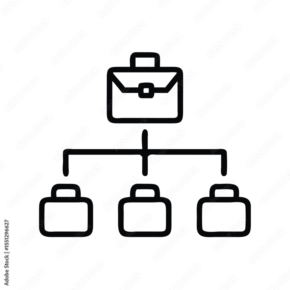Poster explore business hierarchy and organization chart with briefcase icons vector image